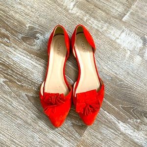 J Crew red tassel flats